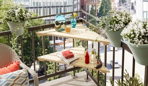 Baldas en esquina para el balcón