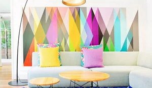 Pared decorada estilos años 70