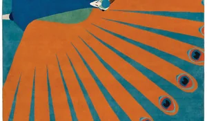 Alfombra con dibujo de pavo real de The Rug Company