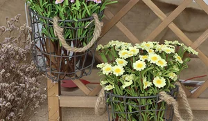 Canastas de alambre grueso para centros de mesa