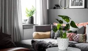 Salón pintado en gris