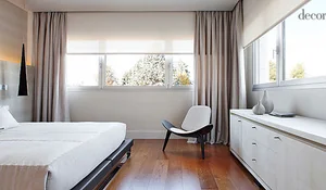 Dormitorio decorado en tonos neutros