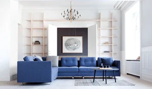 Sofá en tono azul klein