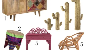 Muebles y complementos de estilo boho tropical