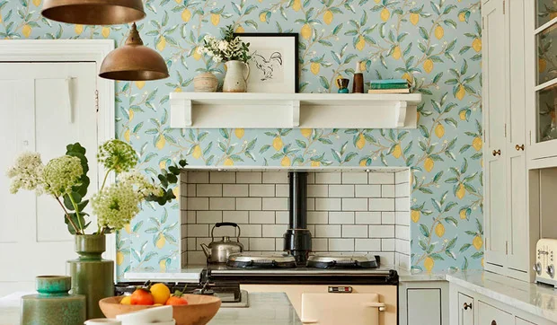 Cocinas decoradas con papel pintado