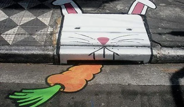 Arte urbano en las alcantarillas