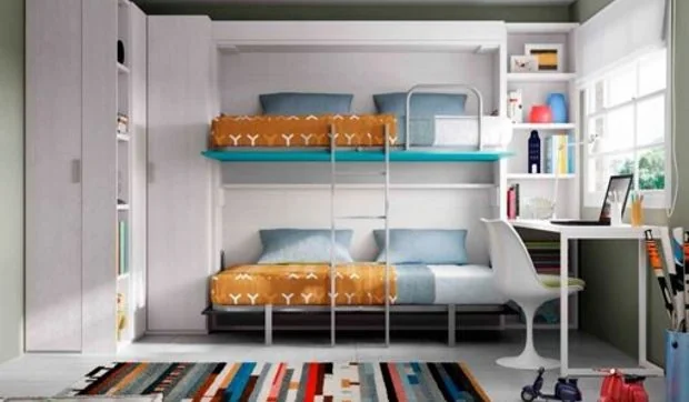 Camas y literas plegables para habitaciones juveniles