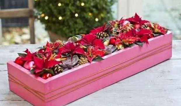 Centro de mesa navideño hecho en casa