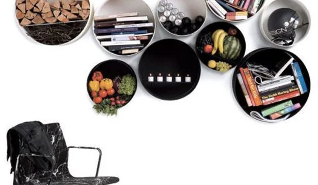 Contenedores redondos para la pared