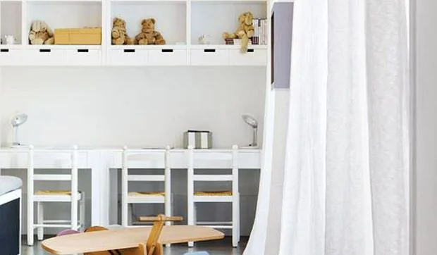 Dormitorio infantil decorado en gris