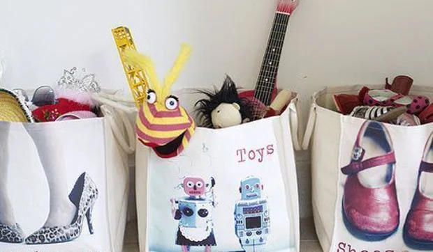 Guardar en cestos decorados con fotos