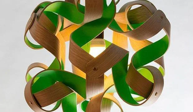 Lámparas de techo de madera, modernas y escultóricas