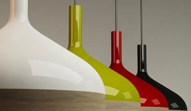 Lámparas de techo, en madera y porcelana