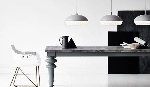 Lámparas de techo para comedores modernos, en acero y polipropileno