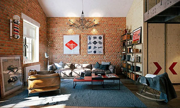 Loft con paredes de ladrillo visto: ambientes modernos y cálidos
