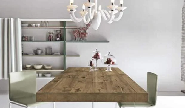 Mesas de madera maciza para el comedor
