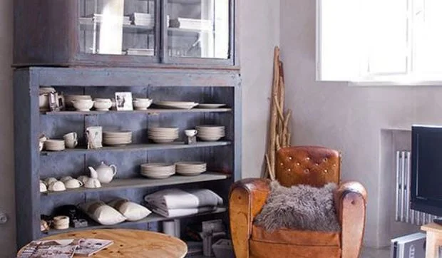 Muebles reciclados en el salón