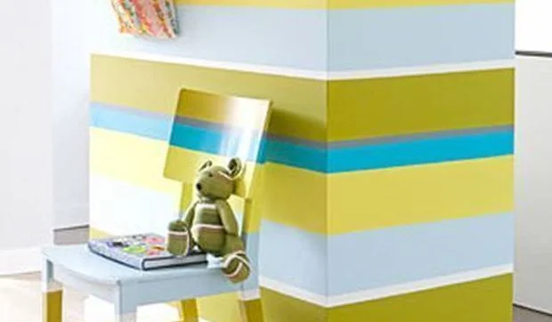 Pintar la pared a rayas de colores
