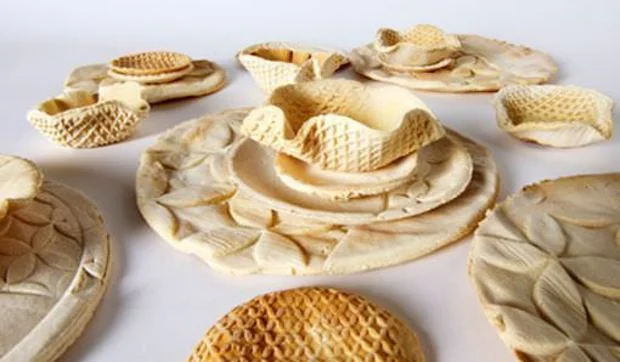 Rodillos decorados para estampar cuencos y platos comestibles