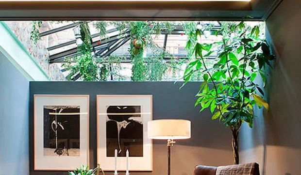 Salón contemporáneo en un entorno intimista y elegante