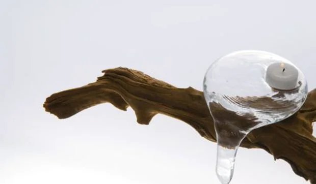 Soporte para velas de cristal derretido