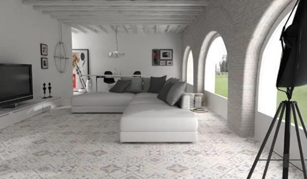 Suelos cerámicos que imitan baldosas hidráulicas