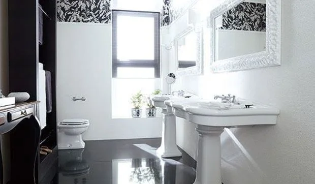 Un baño de estilo retro