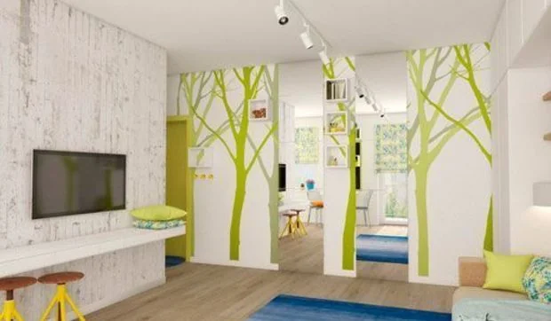 Un mini apartamento acogedor y funcional con notas de color