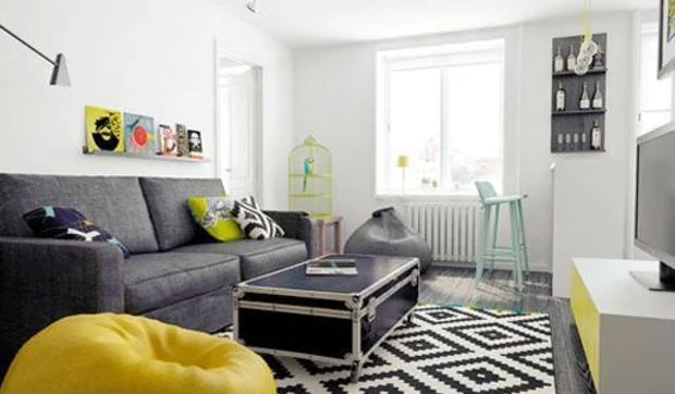 Piso de 45 metros, moderno y luminoso, con música de fondo