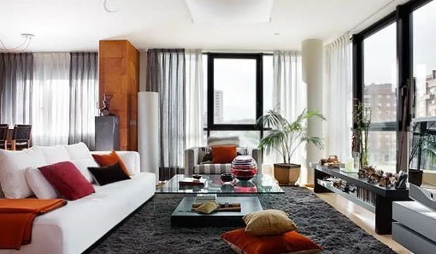 Un salón decorado en clave masculina