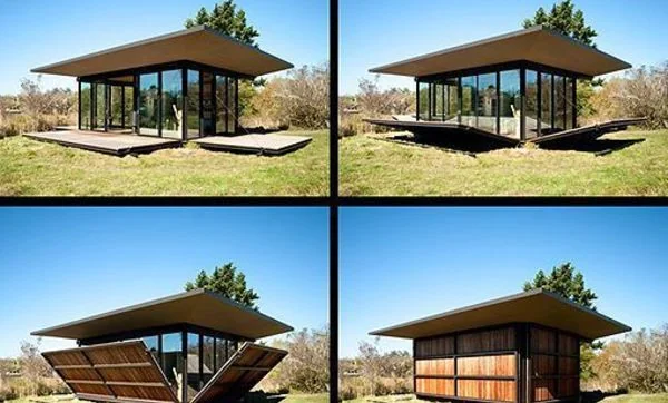 Una casa de cristal y madera