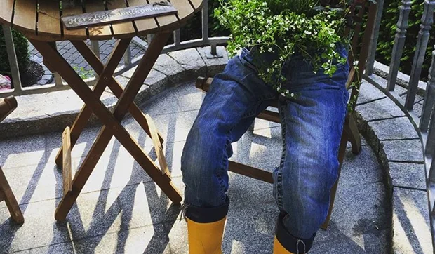 Vaqueros en la terraza